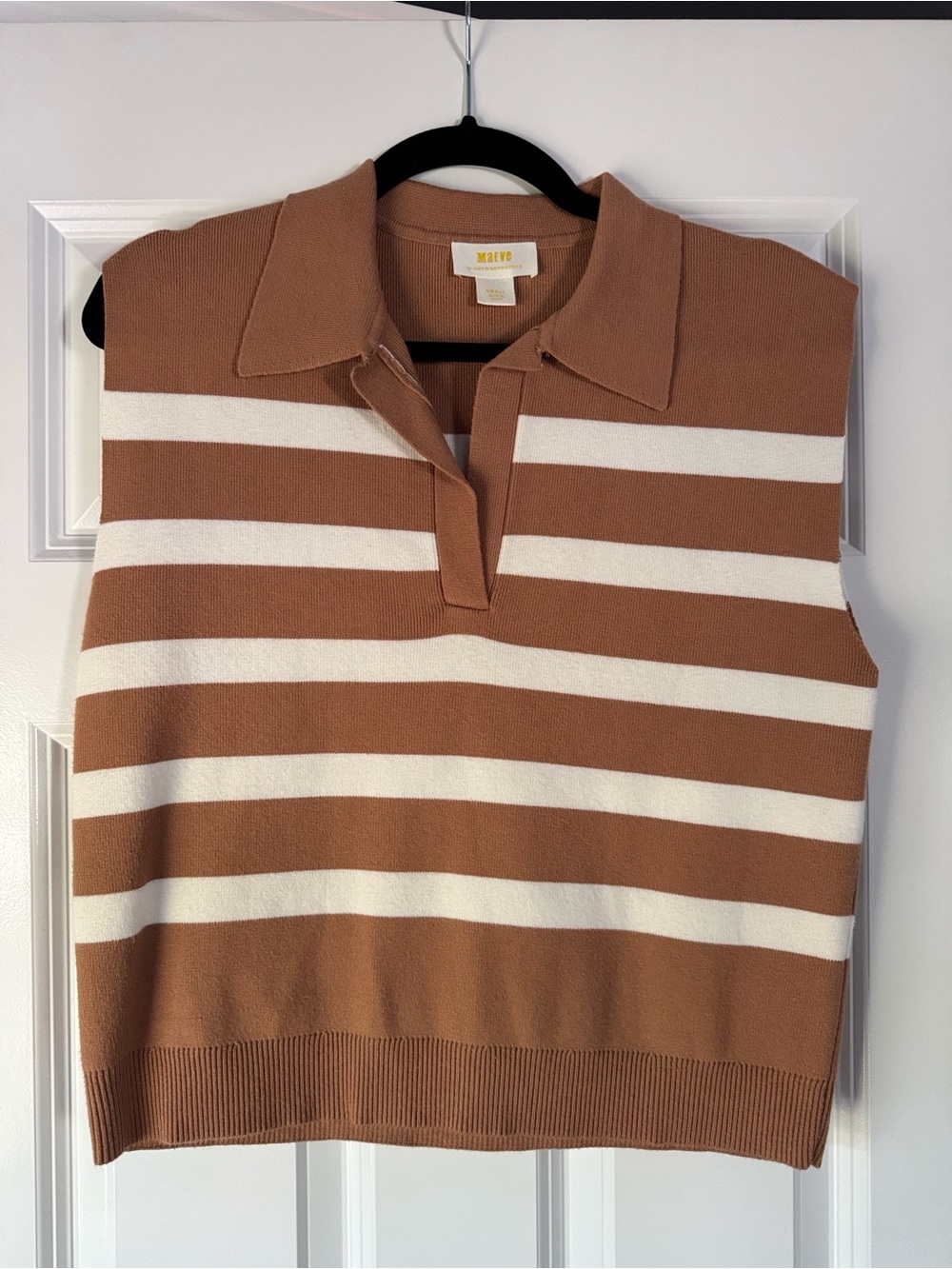 Maeve Striped Polo Sleeveless Sweater Vest